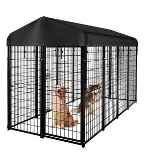 8*4 * 5ft nhiệm vụ nặng nề lớn chó ngoài trời cũi thú cưng playpen chó nhà Hàn lưới bảng điều khiển với mái nhà với hàng rào chó không thấm nước - Product Image 1