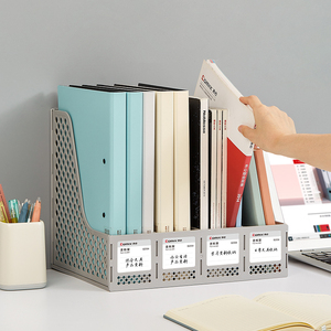 <span class=keywords><strong>COMIX</strong></span> Porte-revues en plastique épais blanc à quatre compartiments, organiseur de documents de bureau grande capacité pour usage professionnel - Product Image 3