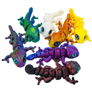 Figura de Animal en 3D con Gradiente, Camaleón, Modelo Articulado con Láser, Juguete de Plástico, Regalo, Colección de Animales y Dinosaurios, Superventas - Product Image 1