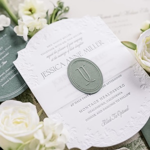 Juego de Invitaciones de Boda de Lujo con Grabado en Relieve, Impresión Tipográfica Personalizada, Papel de Arte Grueso, Juego de Papelería Elegante - Product Image 2