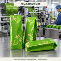 Sachet d'emballage de thé personnalisé en PE durable avec soufflet latéral, idéal pour les sachets thermoscellables en aluminium pour le thé blanc, vert et en vrac de Chine