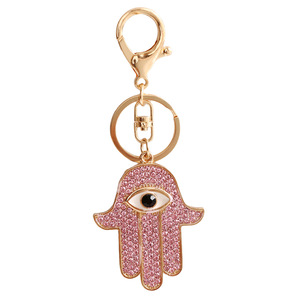 Bán buôn tinh thể kim cương đồ trang sức Keyring sáng tạo cọ ma quỷ của mắt kim loại Keychain - Product Image 6