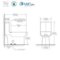 Fabrication chinoise, meilleures ventes aux États-Unis, bonne qualité, économie d'eau, toilettes à siphon Tornado, cuvette de toilettes monobloc certifiée CUPC