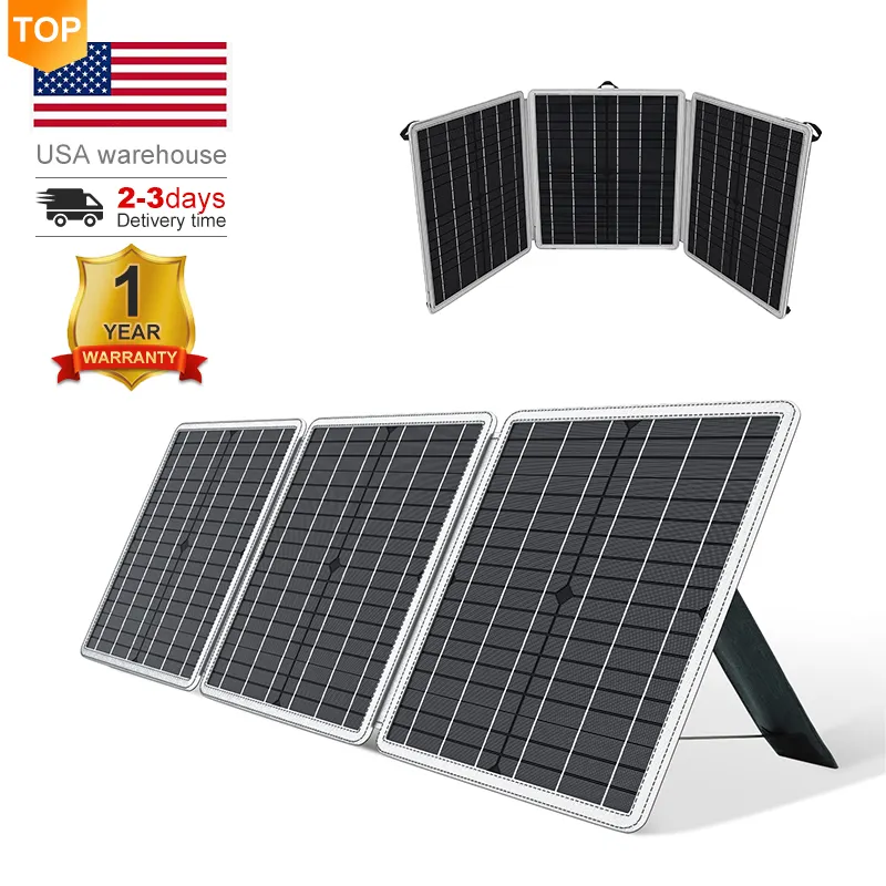 नि: शुल्क शिपिंग संयुक्त राज्य अमेरिका गोदाम वितरण के लिए सस्ती कीमत उच्च गुणवत्ता 60W लिथियम Paneles Solares Foldable पोर्टेबल सौर पैनल