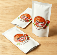 Sachet personnalisé thermoscellable pour sauce tomate, 70g, avec doublure VMPET, pochette autoportante scellable