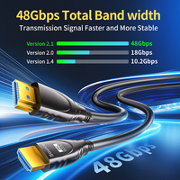 Câble HDMI Fibre Optique Premium 8K/60Hz 2.1 48 Gbps 4K/120Hz HDR EARC Signal Stable pour Moniteur de Jeu, Projecteur, RGB 12 bits
