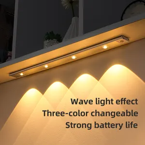 USB manyetik kablosuz ev mutfak hareket sensörlü Led dolap altı ışığı mobilya aydınlatma
