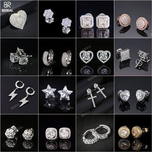 Wholesale Real <b>Solid</b> 10K 14K Gold Vvs Moissanite Cluster Flower <b>Earrings</b> Pass Diamond Tester Diamond Iced Out <b>Hoop</b> <b>Earring</b> Studs - Product Image 3