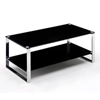 Table basse de bureau moderne grande table basse nordique de luxe en verre trempé d'acier inoxydable de salon