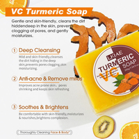 Meilleur Vendeur Savon Visage Naturel au Curcuma et Miel Citron Fait Main Vegan Nettoie la Peau Réduit les Imperfections Élimine l'Acné Éclaircit