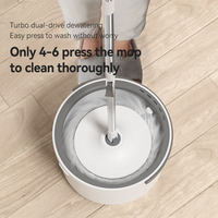 360 °   Serpillère Magique Plate Rotative avec Seau Essoreur pour Nettoyage Humide et Sec, Panier en Plastique pour Sols Domestiques