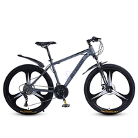 Vélo de montagne à cadre rigide en acier au carbone de 26 pouces, fourche en acier au carbone élevé, jantes en alliage d'aluminium, freins à disque, roue monobloc, 21 vitesses, adultes