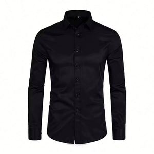 Design Men's Black White Dress <b>Shirts</b> Regular Fit Long Sleeve Brand <b>Shirt</b> Men Polyester Business Breathable Formal <b>Shirts</b> - Product Image 1
