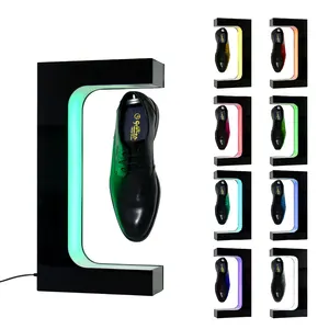 Levitating Shoe Display Floating Shelf Magnetic Sneaker Stand with LED Light Shop up to Size 13 Big Shoes