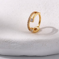 SUPERSTAR Anneau septum nez titane G23 charnière click, zircone ronde cœur fleur bijou piercing corps