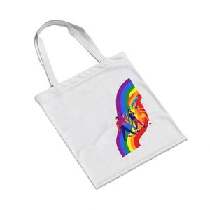 DLBZ Vente en gros de sacs fourre-tout en toile de coton bio de haute qualité, écologiques, unis, à grande capacité, personnalisés, arc-en-ciel, LGBTQ - Product Image 1