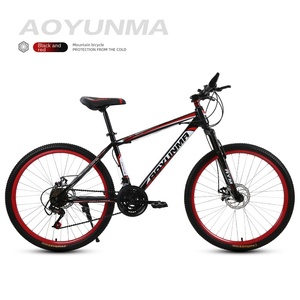 Vélo de montagne Aoyunma en acier à haute teneur en carbone, frein à disque double, absorption des chocs, cadre souple, capacité de charge de 120 kg, pour hommes adultes - Product Image 1