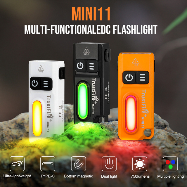 Wholesale Portable Magnetic Aluminum Alloy Keychain MINI Torch for MINI11 750LM Type-C Rechargeable RGB Waterproof Pocket