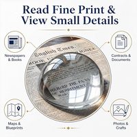 Loupe de lecture à dôme de 4 pouces, en cristal, pour artisanat, avec boîte cadeau