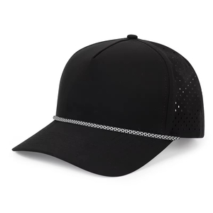 Laser Cut Perforated 5 Panel Camouflage Golf <b>Cap</b> OEM Waterproof Polyester Custom PVC Logo Sport Baseball Hat <b>Camo</b> - Product Image 5