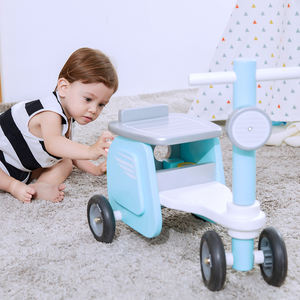 Baby Balance Bikes tricicli giocattoli In età prescolare Ride On Toys 4 In 1 Blue Motor <span class=keywords><strong>Car</strong></span> No Pedal 4 ruote Baby Wooden Ride On Walker - Product Image 4