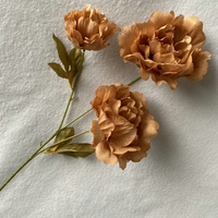 Fleurs artificielles bon marché 3 têtes fleurs de pivoine en soie pour décoration de mariage