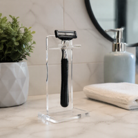 Présentoir personnalisé en acrylique pour flacons de sel de bain, organisateur transparent à niveaux pour pots de spa, avec compartiments ronds, support d'étagère, présentoir de vente au détail avec logo OEM