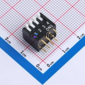 A6FR-4104 DIP Switch Through hole Component (THT) Switch Single Pole Single Throw 4 2.54mm 25mA - Product Image 1