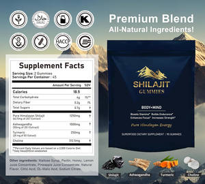 Гималаян шиладжит, мармеладное чистое дополнение собственной торговой марки с ашвагандой, оптовая продажа, конфеты, без сахара, шиладжит, жевательные конфеты, Oem - Product Image 3