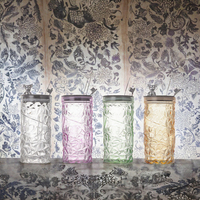 Haute qualité 350ml diamant ours verre gobelet à café créatif verres avec couvercle en paille pour eau jus boissons cadeau tasse