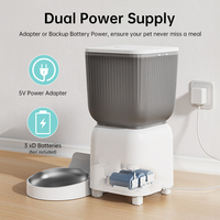 Distributeur automatique de nourriture pour animaux de compagnie 4L, intelligent, avec application, vidéo et commande vocale, double bol, caméra, design détachable, en acier inoxydable