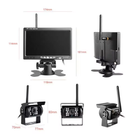 Hesida HD 1080P Pantalla de coche cámara de respaldo de coche inalámbrica con 7 pulgadas 4ch Quad Display Monitor grabadora para RV/SUV/Van/Pickup/camión