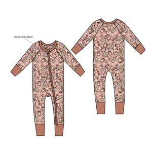 Fast Delivery Newborn Baby Clothes Kids Clothing Natural Fabric Long Sleeves 95% Bamboo 5%Spandex Zipper Baby Romper Pajamas