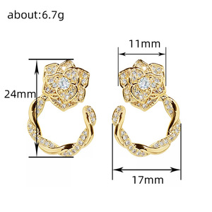 Orecchini Floreali Vintage Francesi, Orecchini Estivi Chic di Tendenza, Elegante Ear Cuff a Trifoglio per Donna - Product Image 3