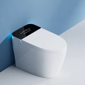 Louças sanitárias modernas automáticas montadas no chão, com sensor de descarga automática, tanque de água oculto, banheiro inteligente inteligente