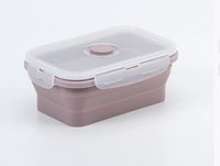 Boîte à lunch japonaise pliable en silicone écologique avec compartiments chauffables, couvercle en PP, grande capacité, stockage alimentaire durable