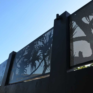 Puerta principal de Metal perforada para jardín, Panel de cercado de privacidad, diseño de puerta enrejada de pared de aluminio curado, corte láser - Product Image 3