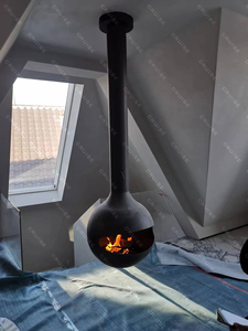 CRUISE Colgante suspendido Esfera de acero Espejo de pared único Sala de estar Chimenea Bola Decoración Redonda Lujo 360 Giratorio - Product Image 2