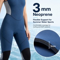 Combinaison de plongée en néoprène 3 mm pour femme, sans manches, sans fermeture éclair, coutures plates
