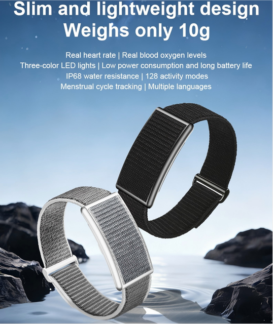 Sport Screenless Wearable Fitness Tracker IP68 Waterproof Android Heart Rate SpO2 Sleep Monitor Smart Bracelet for Men Women