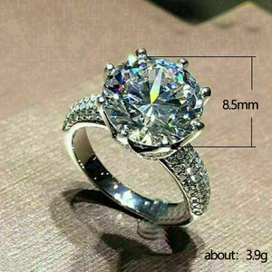 Anello da Donna con Corona Incastonata di Zirconi, Taglio Otto Cuori Otto Frecce, Elegante Gioiello per Fidanzamento, Uso Quotidiano e Feste, Regalo - Product Image 3