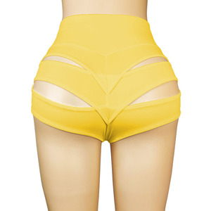 2026 Women Yoga Shorts Fashionable <b>Tight</b> High Waist Sports 3-Quarter Hot Pants with Hollow Out Design for Leisure Pants - Product Image 5