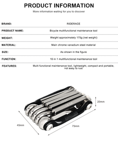 RIDERACE 자전거 멀티툴 체인 커터 <span class=keywords><strong>MTB</strong></span> 로드바이크 정비 공구 세트 - Product Image 6