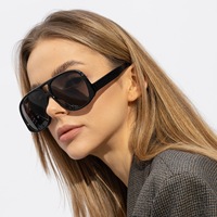 Lunettes de soleil vintage à double pont effet écaille, monture en acétate, verres en nylon, protection UV400 pour hommes et femmes