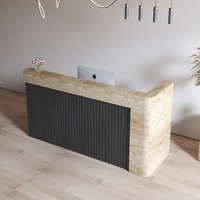 WESOME Design Petit bureau de réception en forme de l Bureaux de réception en pierre de marbre noir