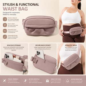 Customized <b>Travelling</b> Sport Fanny Pack Neoprene Waist Bag Crossbody Sling <b>Belt</b> Zipper Large Capacity Portable - Product Image 1