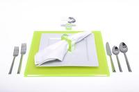 Plateau de service alimentaire personnalisé, transparent bleu, 14 pouces, protège-nappes rectangulaires, dessous de plat en acrylique