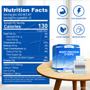 Custom Designed Private Label Whey Protein Strips Creatine Muscle Growth Higher Intensity <b>Supplement</b> Biotin <b>Collagen</b> Strips - Product Image 2