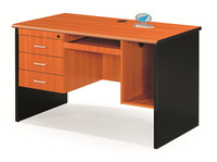 Bureau de Direction Professionnel avec Trois Tiroirs, Ignifugé, Coloris Cerisier Beige, Prix Abordable