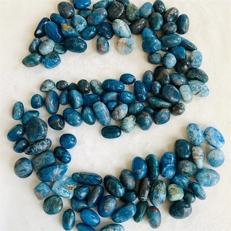 Wholesale Natural Blue Crystals Healing Gemstone Blue Apatite Tumbled Stone For Home Decoration